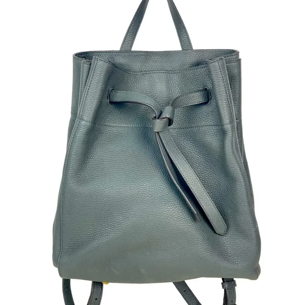 ANNABEL INGALL Italian Leather Drawstring Backpack - $550.